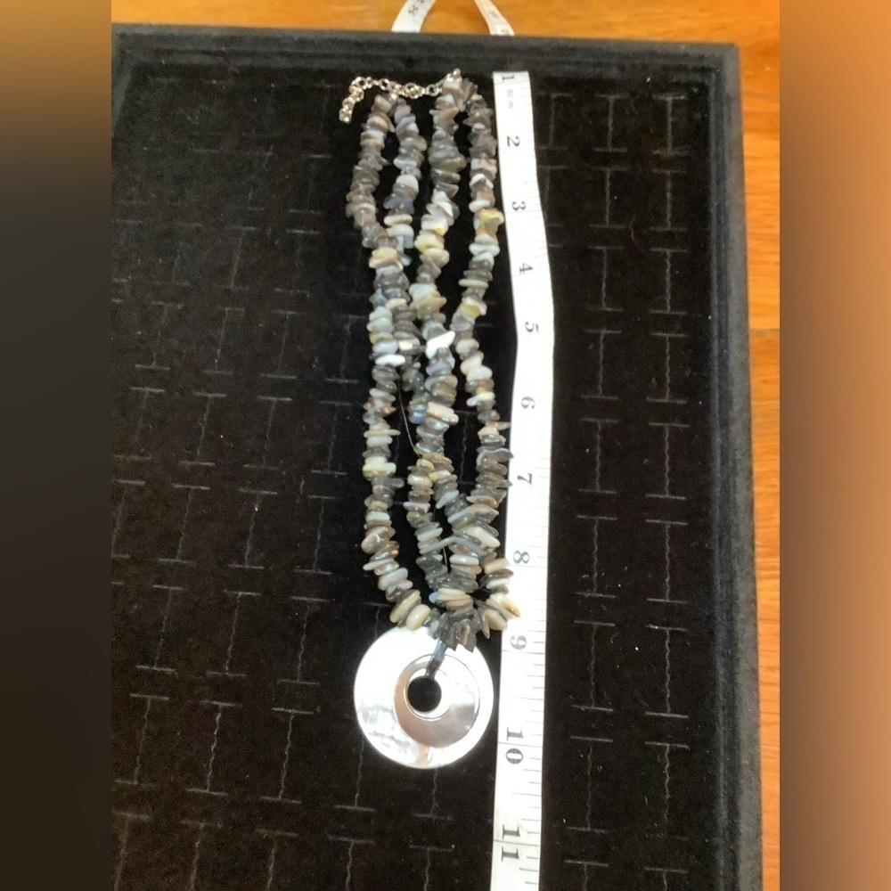 Shell and Gemstone Chip Statement Necklace